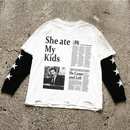 Tabloid layered Long Sleeve