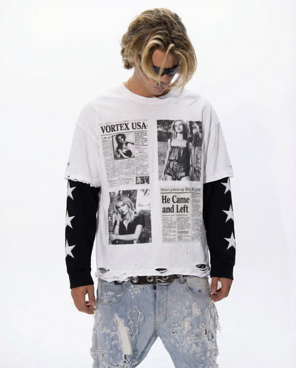 Tabloid layered Long Sleeve