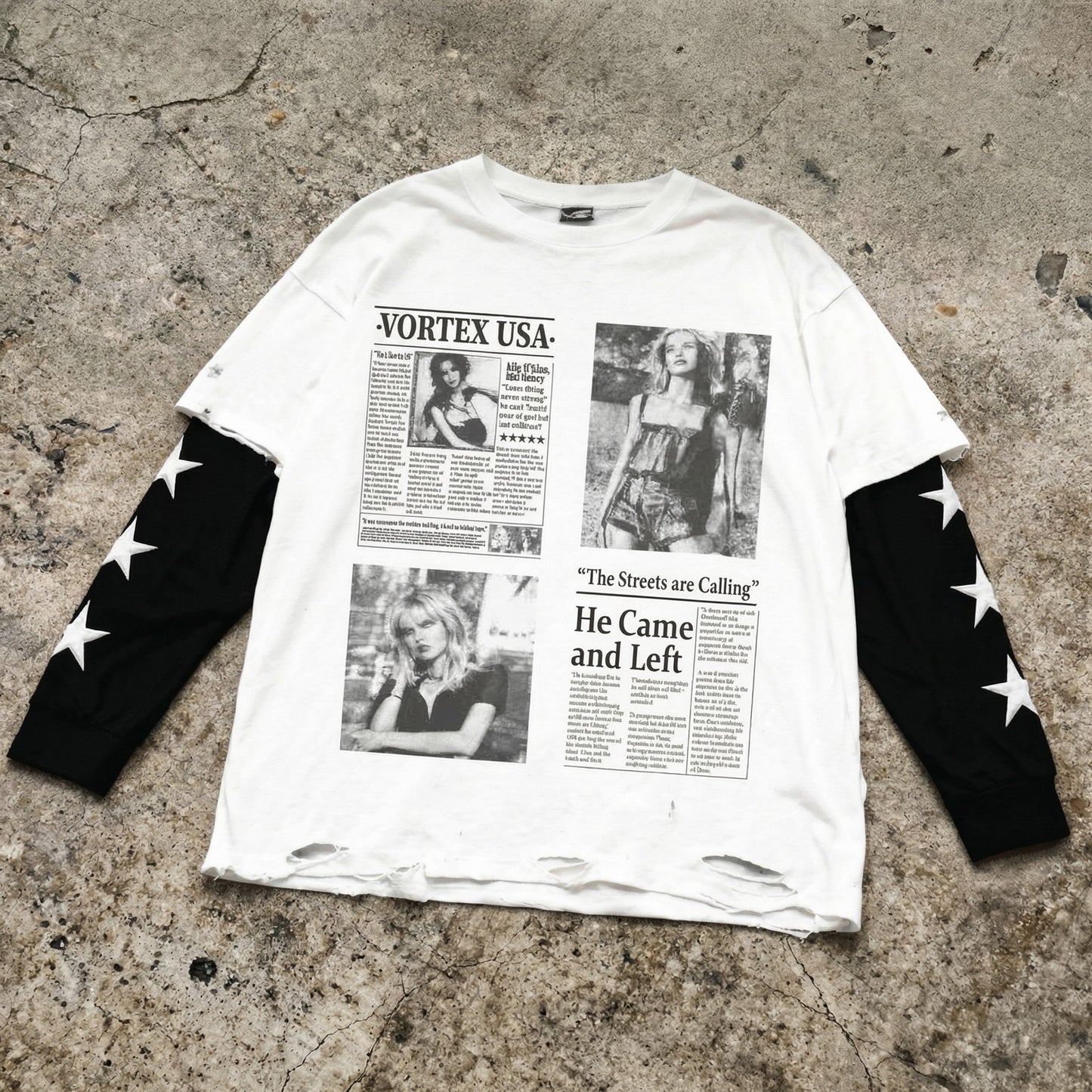Tabloid layered Long Sleeve