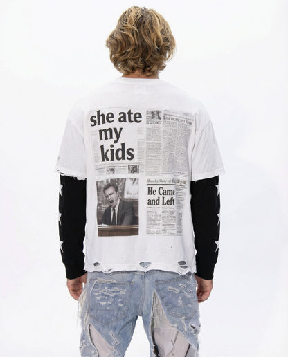 Tabloid layered Long Sleeve