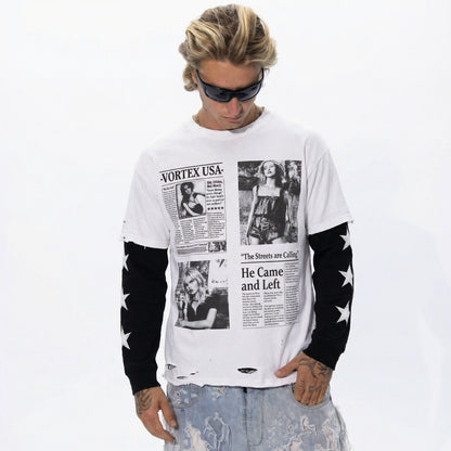 Tabloid layered Long Sleeve