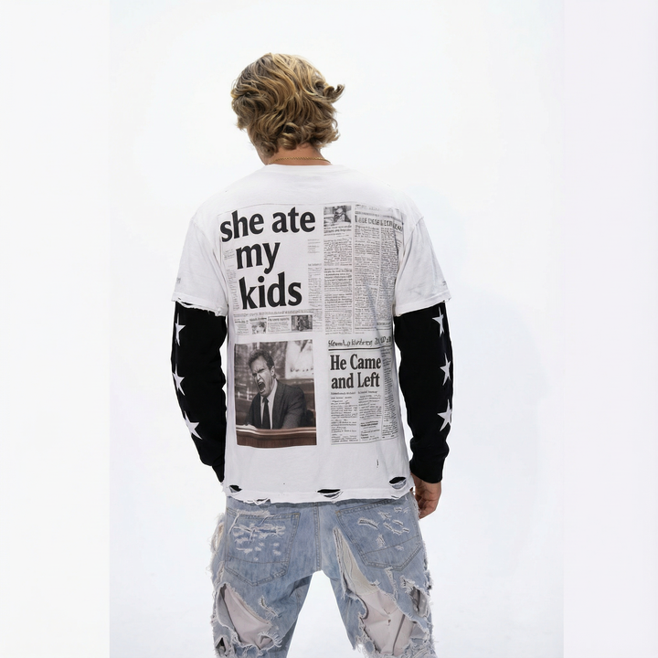 Tabloid layered Long Sleeve