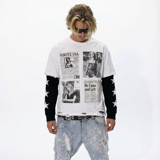 Tabloid layered Long Sleeve